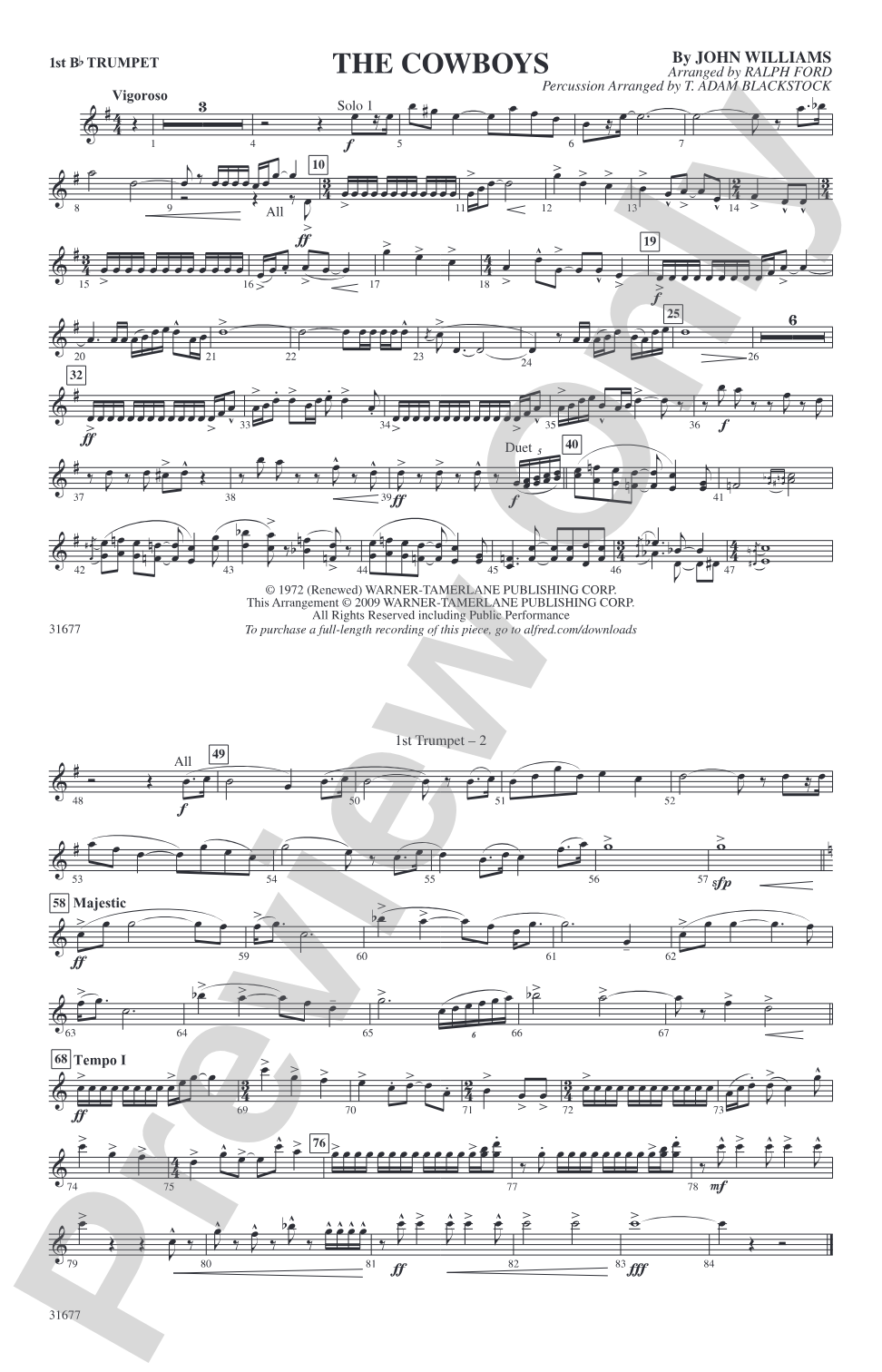 The Cowboys: 1st B-flat Trumpet