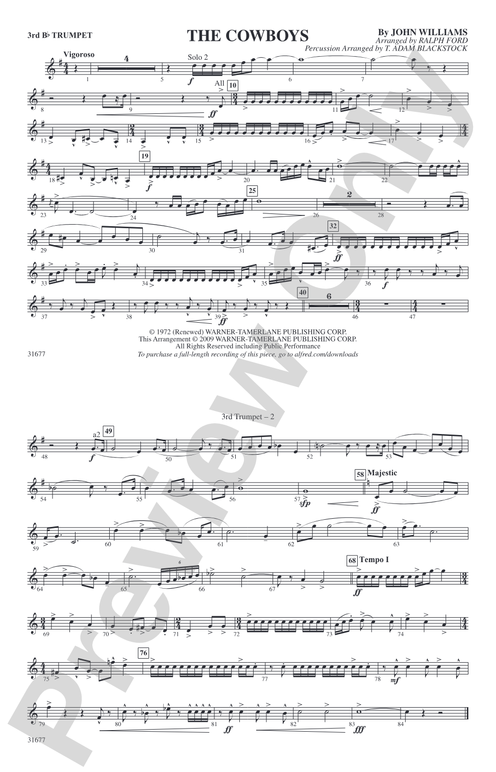 The Cowboys: 3rd B-flat Trumpet