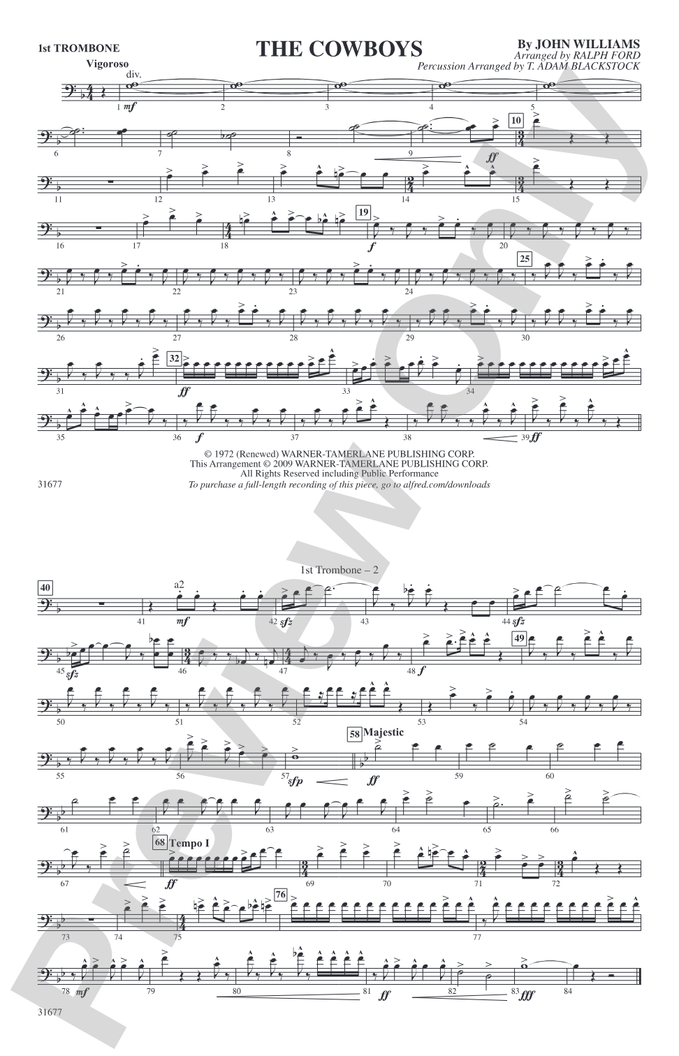 The Cowboys: 1st Trombone