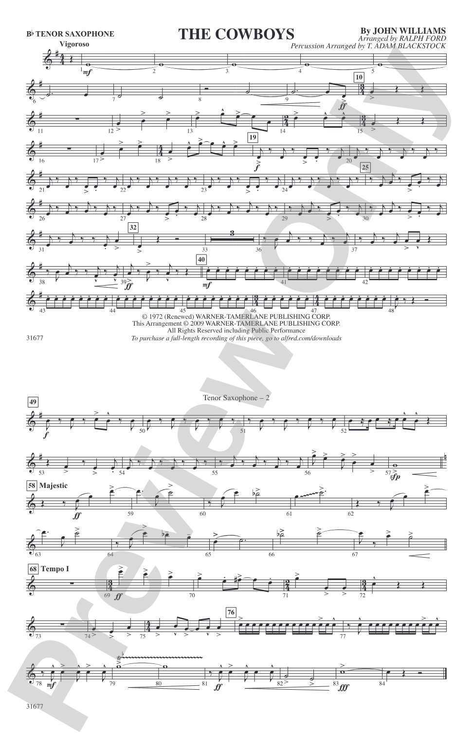 The Cowboys: B-flat Tenor Saxophone
