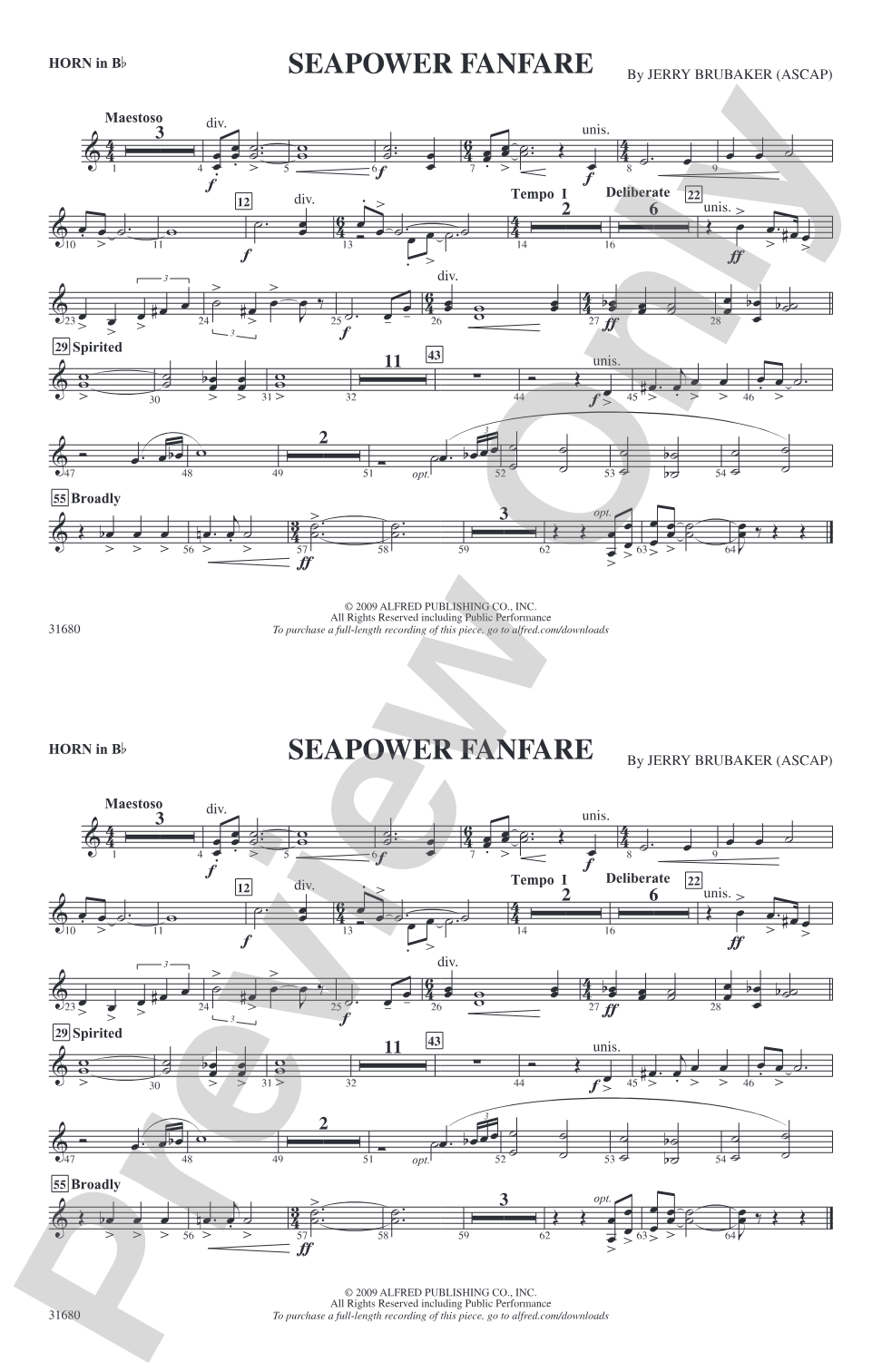 Seapower Fanfare: Horn in B flat