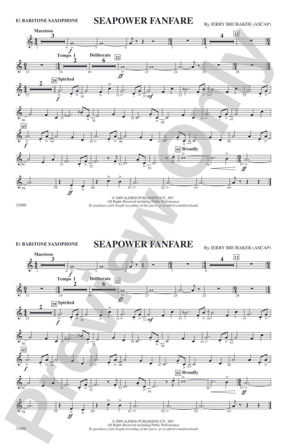 Seapower Fanfare: E-flat Baritone Saxophone