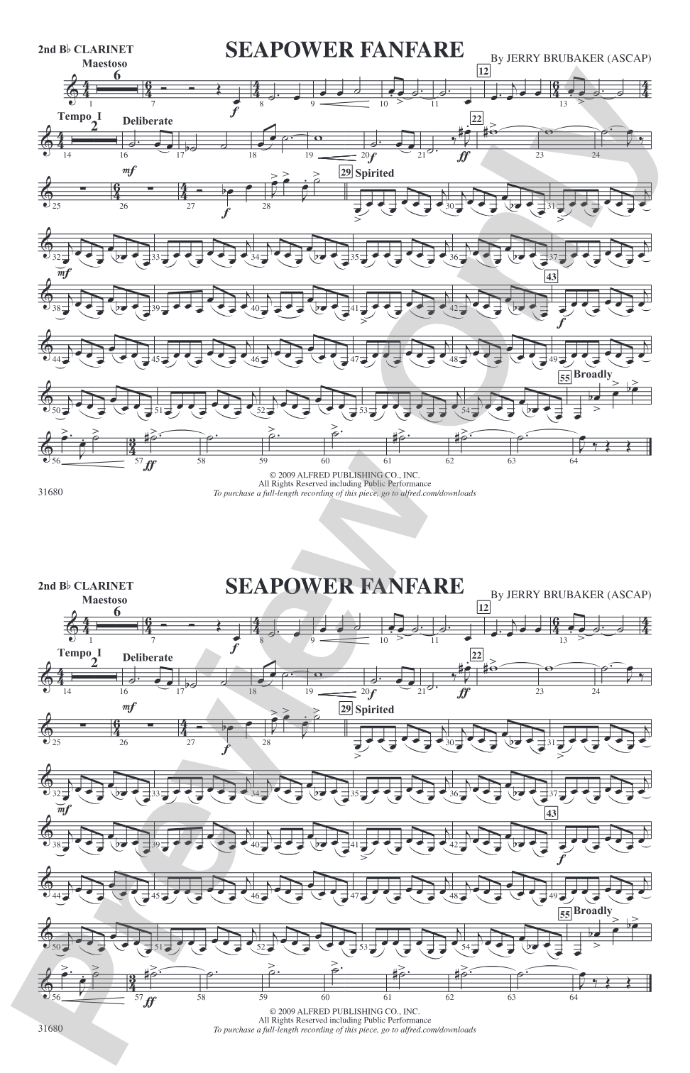 Seapower Fanfare: 2nd B-flat Clarinet
