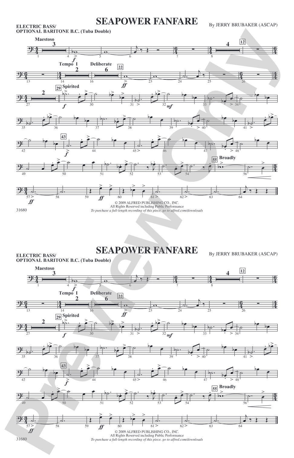 Seapower Fanfare: Electric Bass