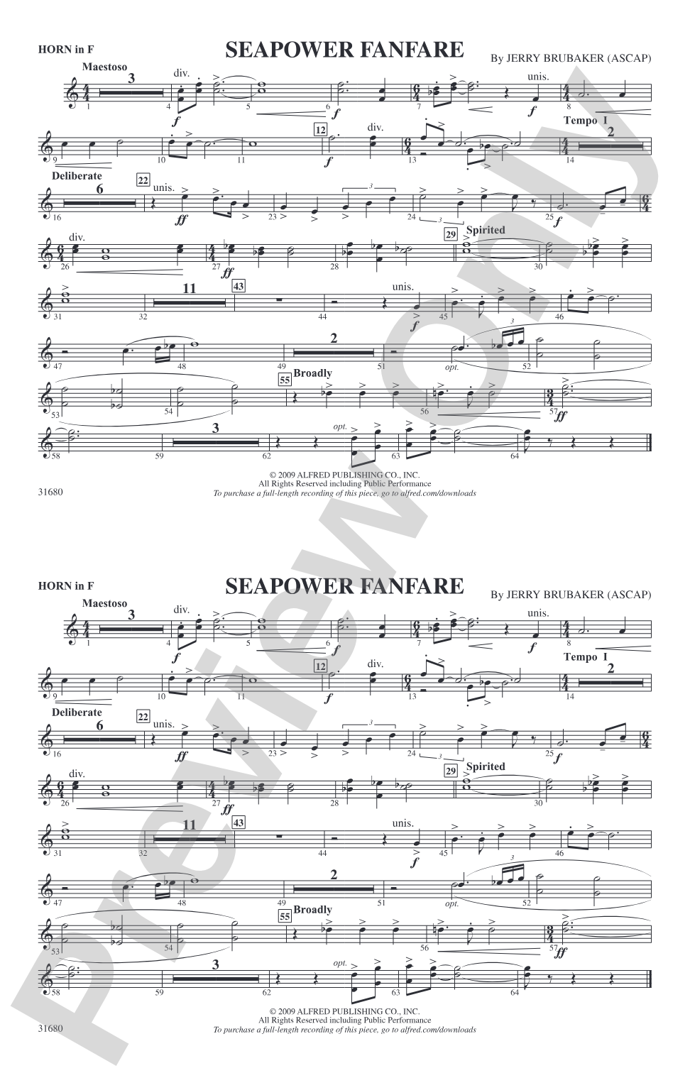Seapower Fanfare: 1st F Horn