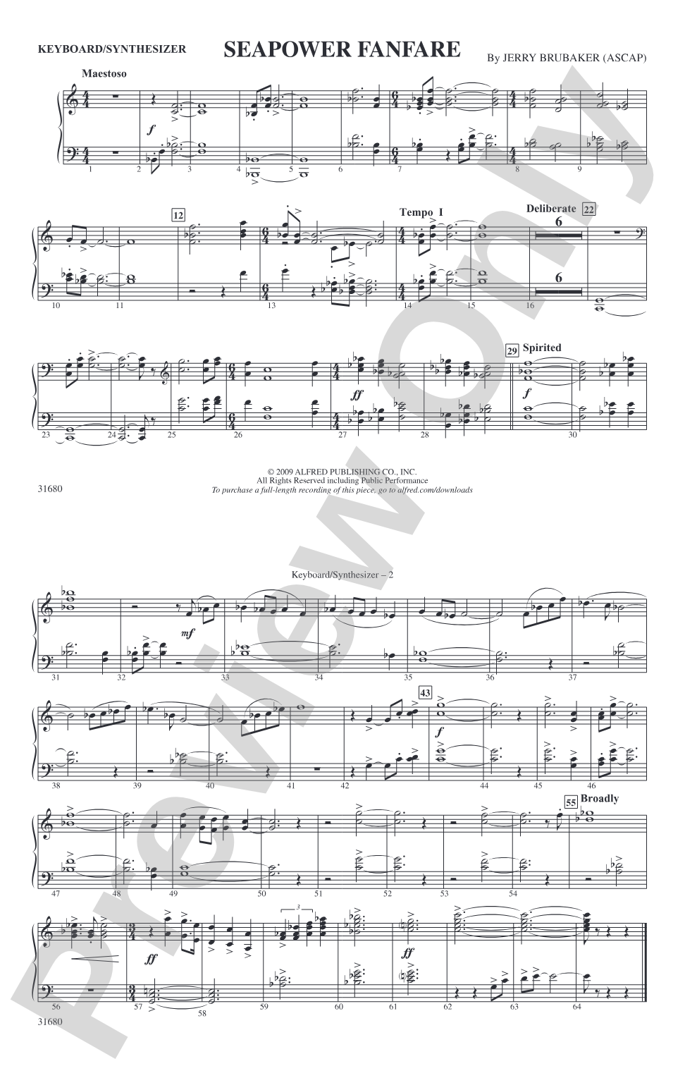 Seapower Fanfare: Keyboard/Synthesizer