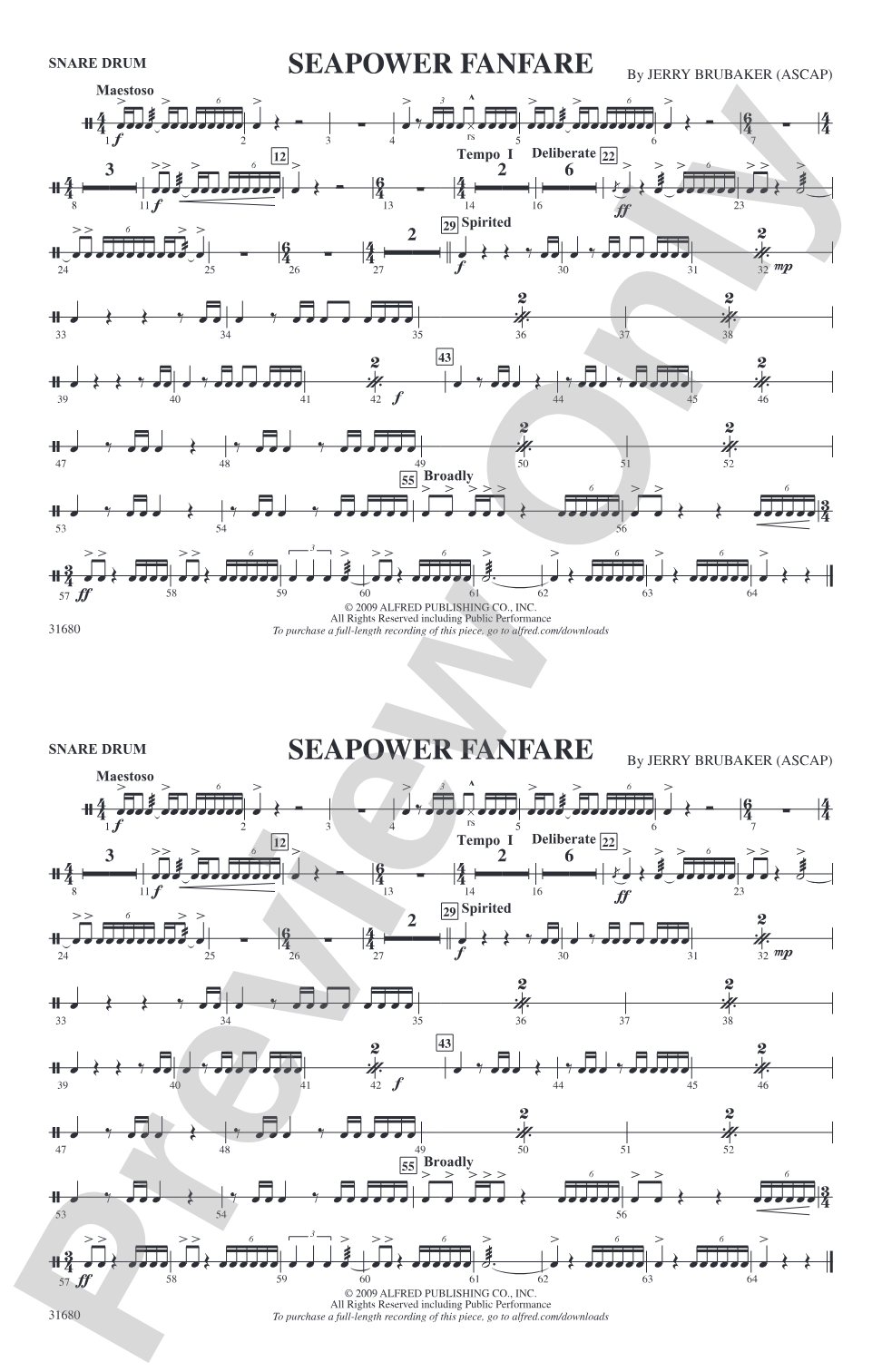 Seapower Fanfare: Snare Drum