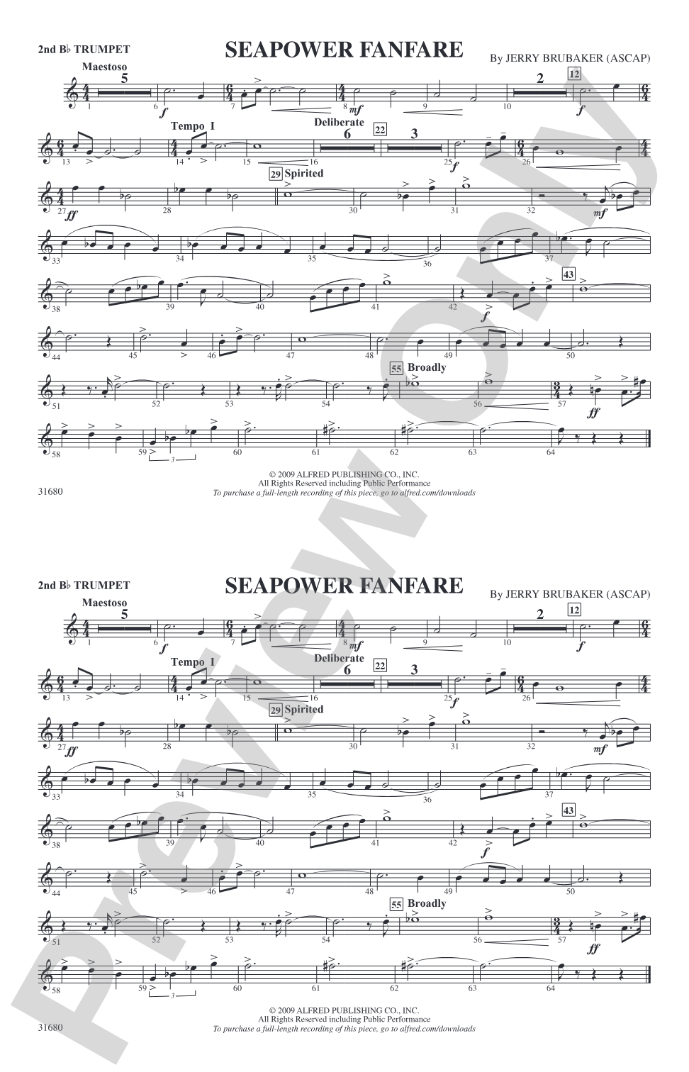 Seapower Fanfare: 2nd B-flat Trumpet