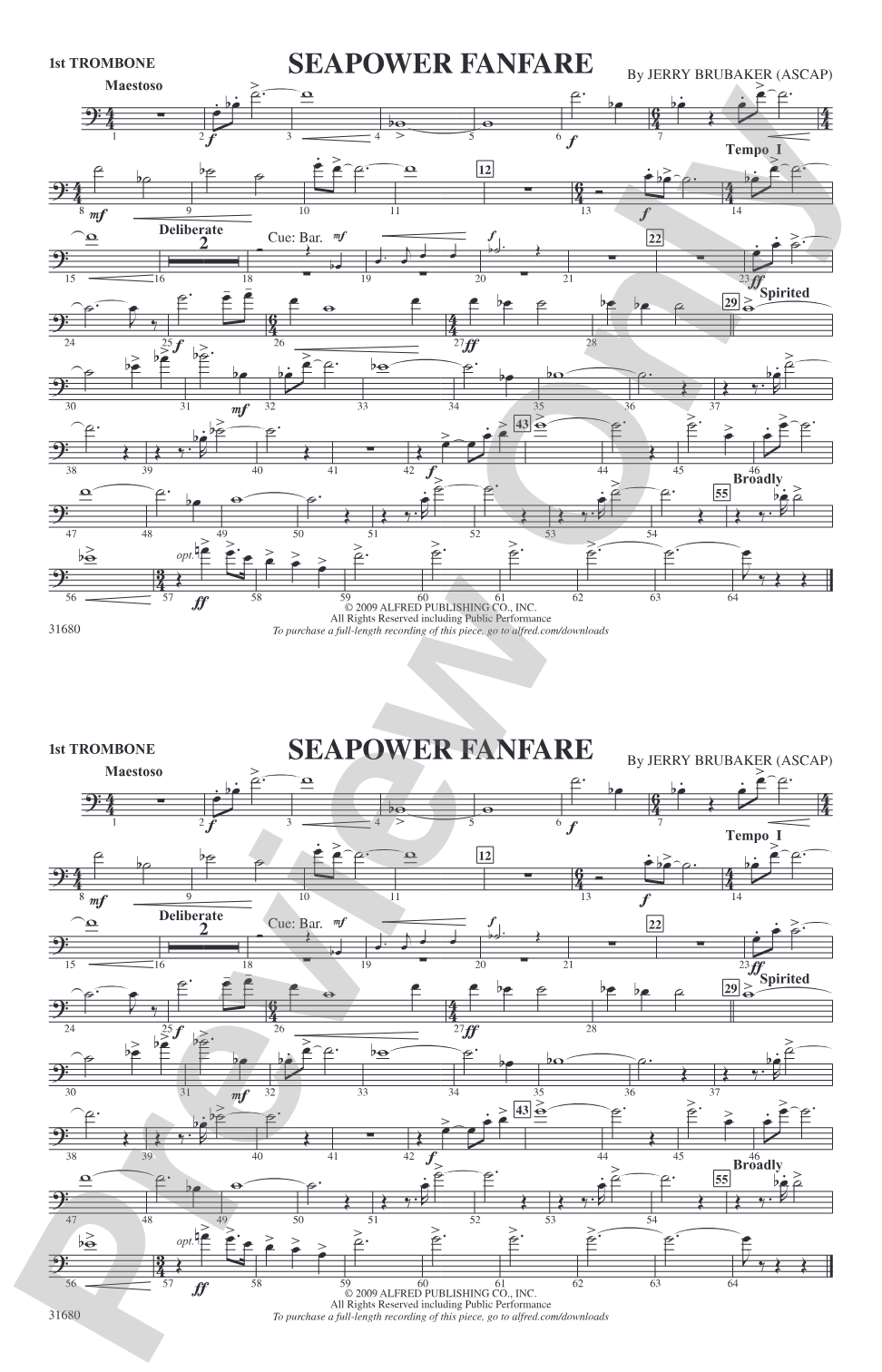 Seapower Fanfare: 1st Trombone