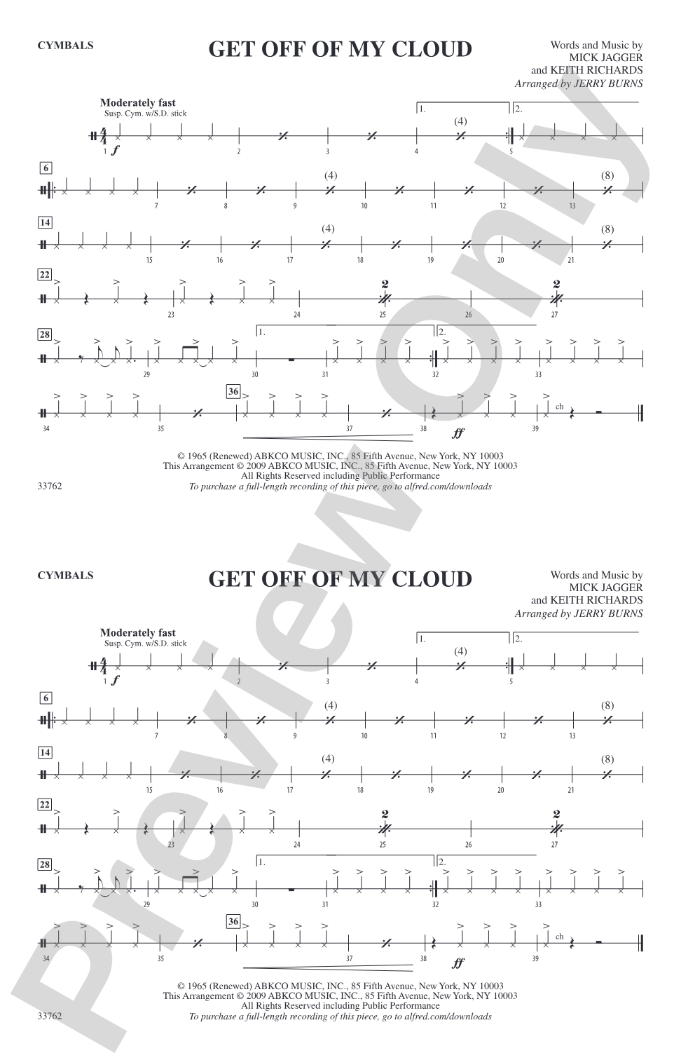 Get Off of My Cloud: Cymbals