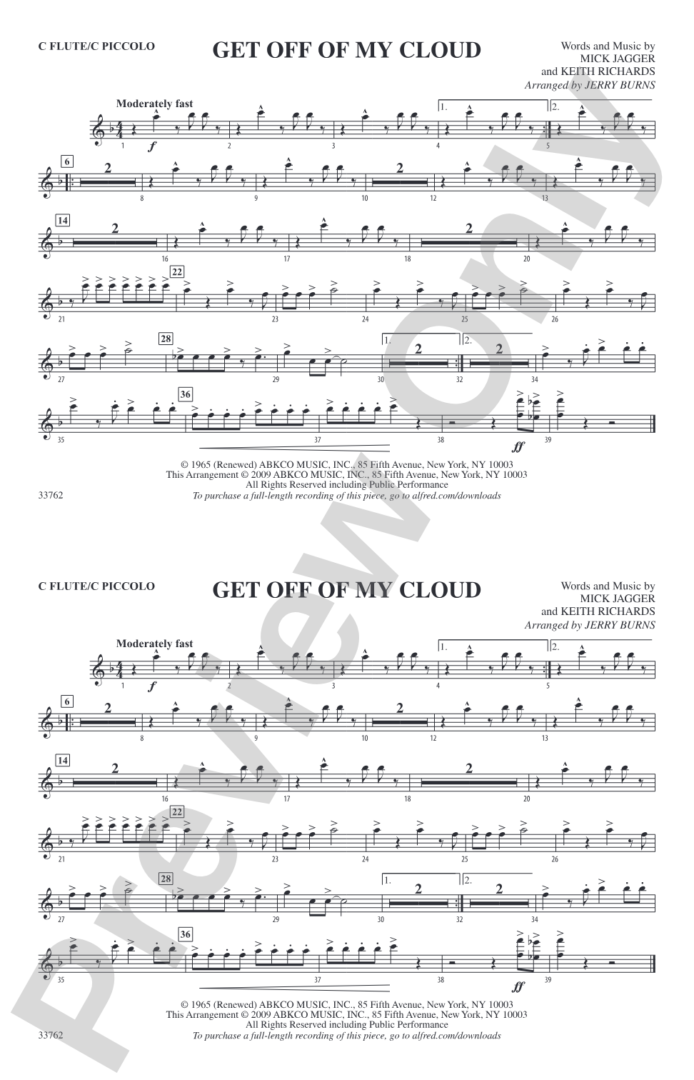 Get Off of My Cloud: Flute