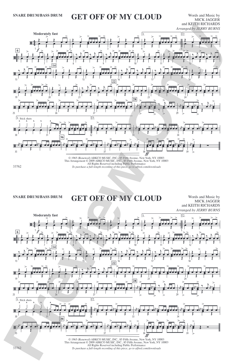 Get Off of My Cloud: Snare Drum/Bass Drum