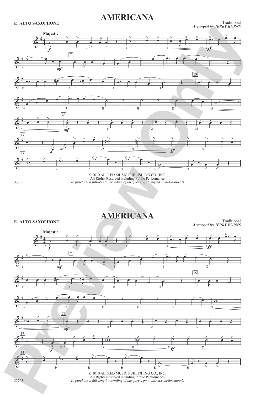 Americana: E-flat Alto Saxophone
