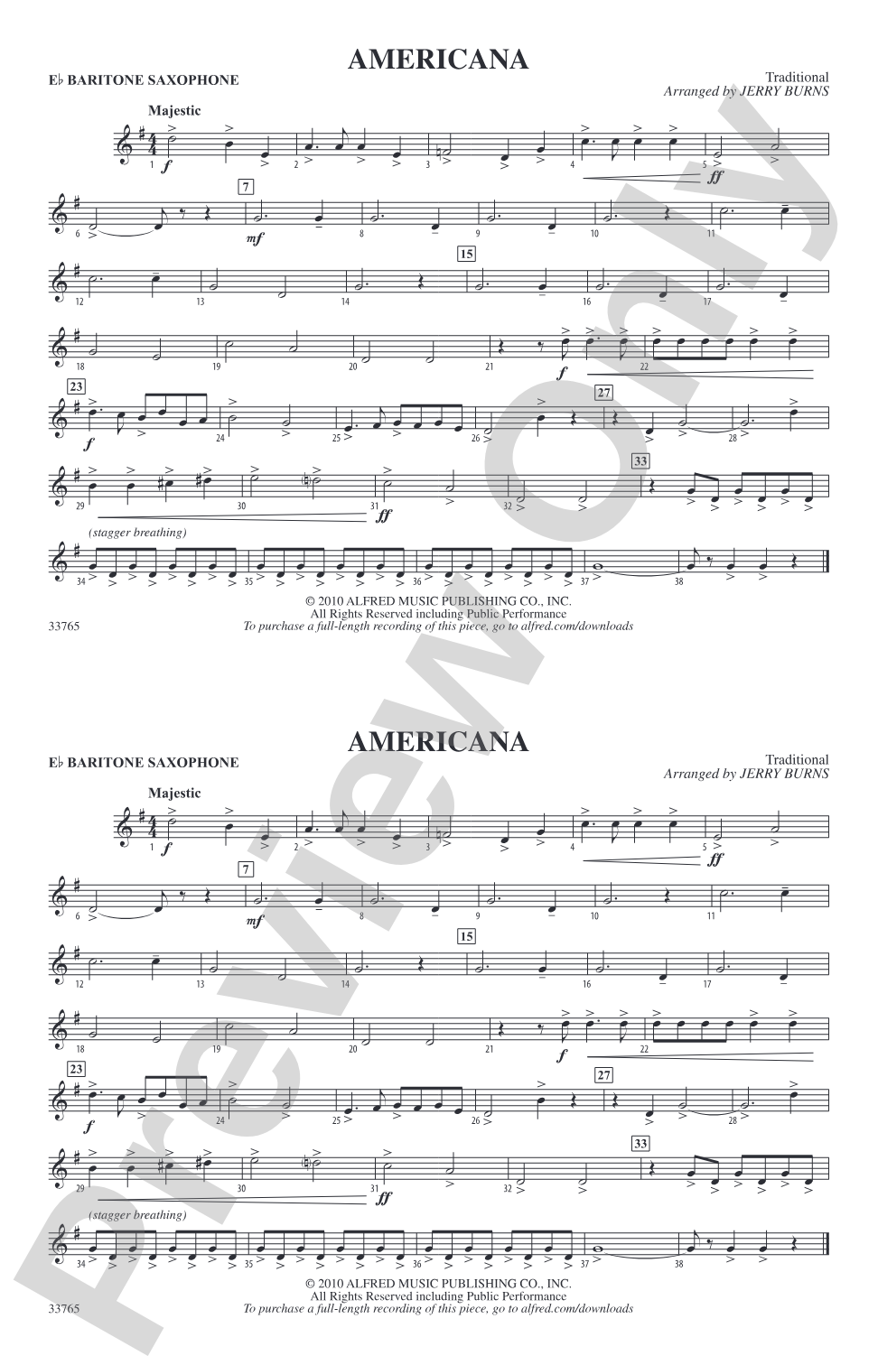 Americana: E-flat Baritone Saxophone