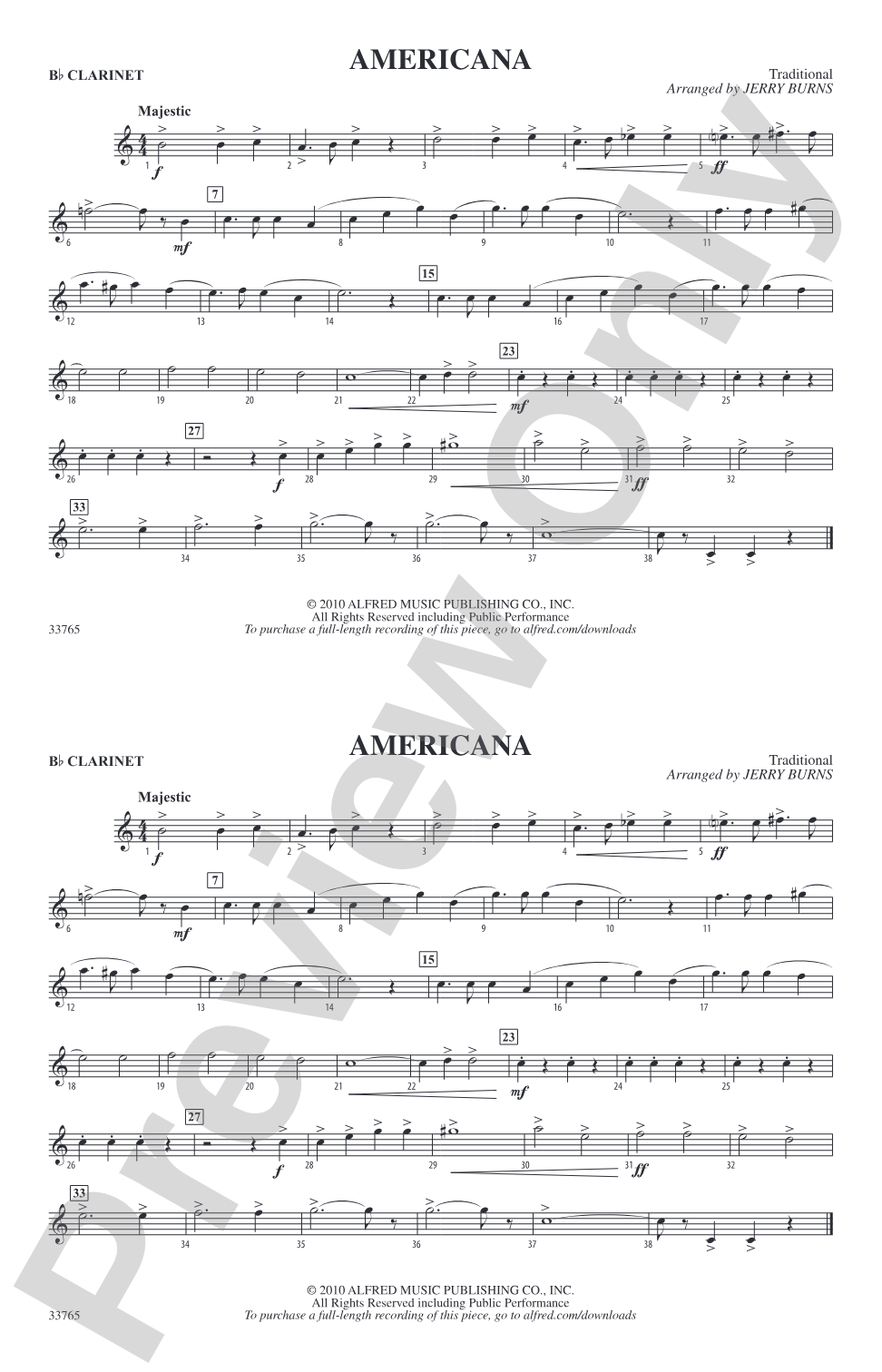 Americana: 1st B-flat Clarinet