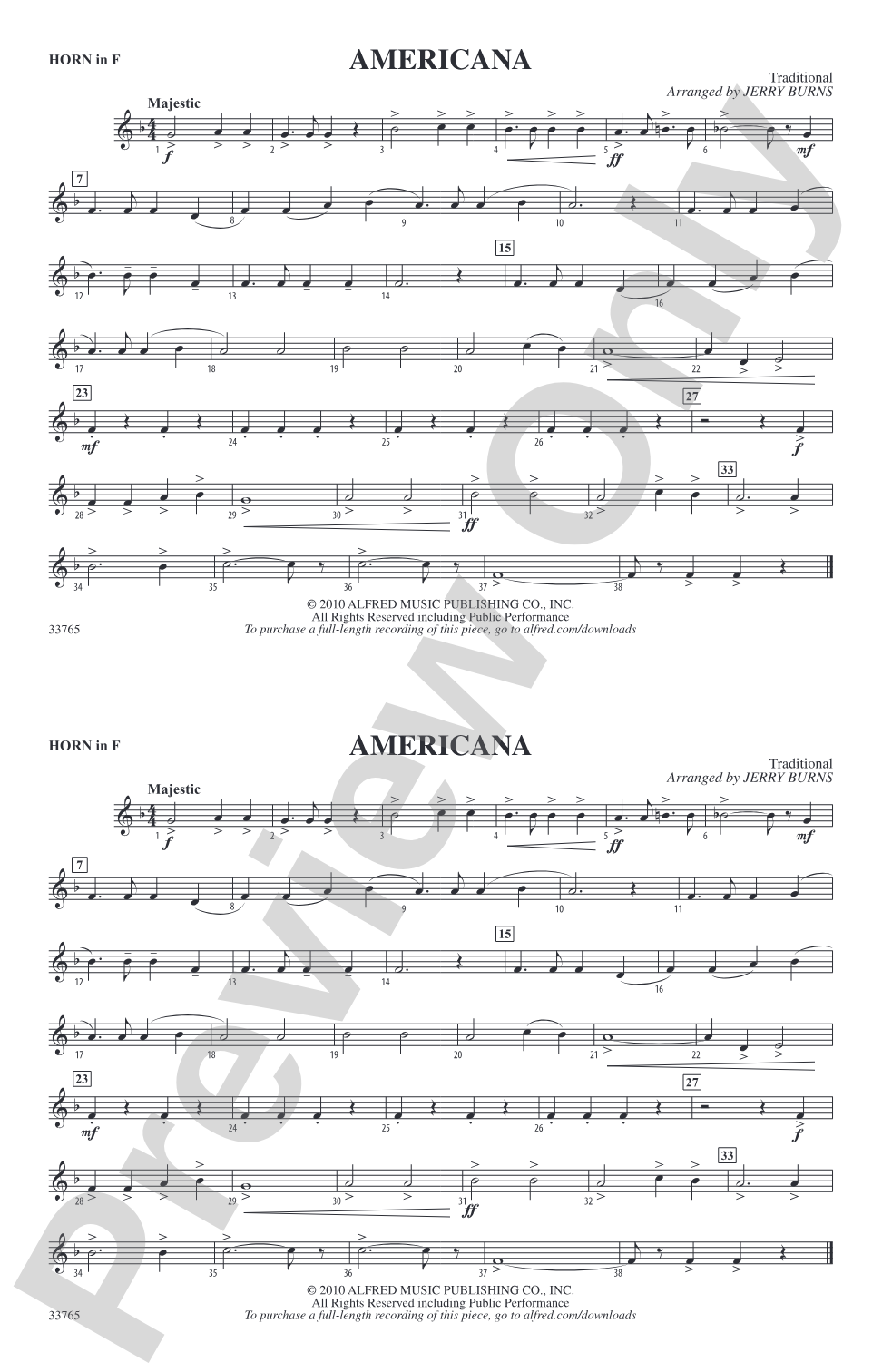 Americana: 1st F Horn
