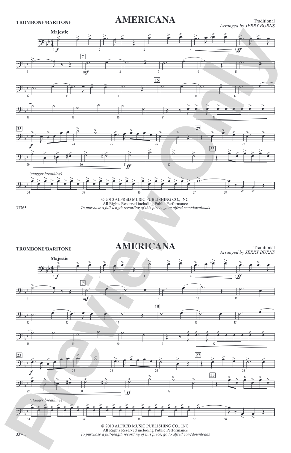 Americana: 1st Trombone