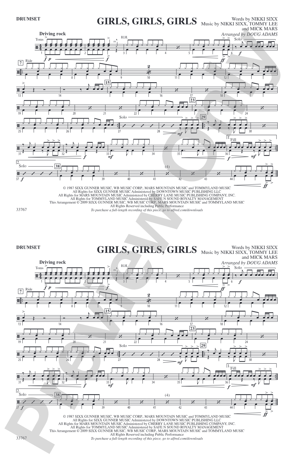 Girls, Girls, Girls: Drumset