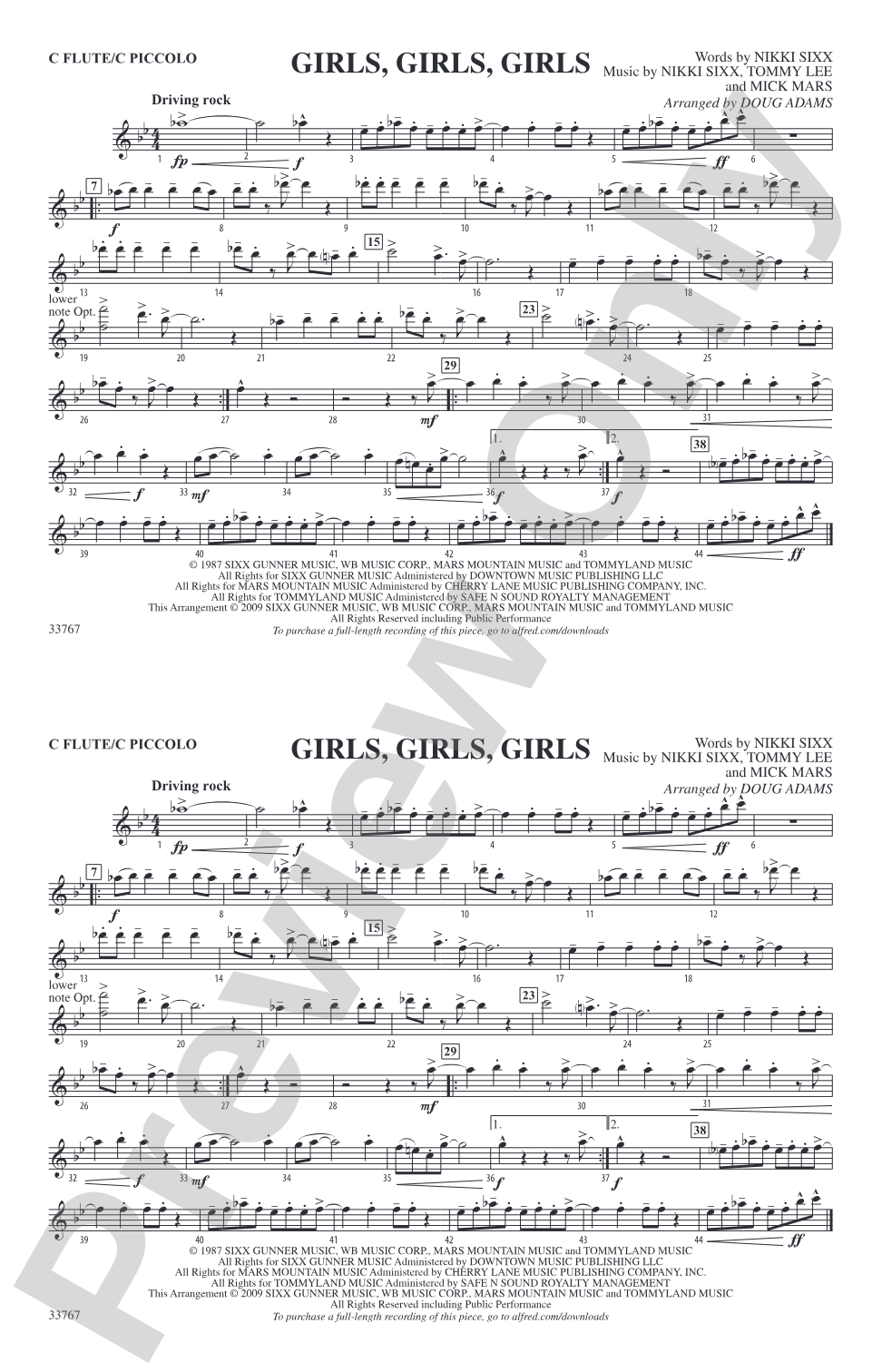 Girls, Girls, Girls: Flute