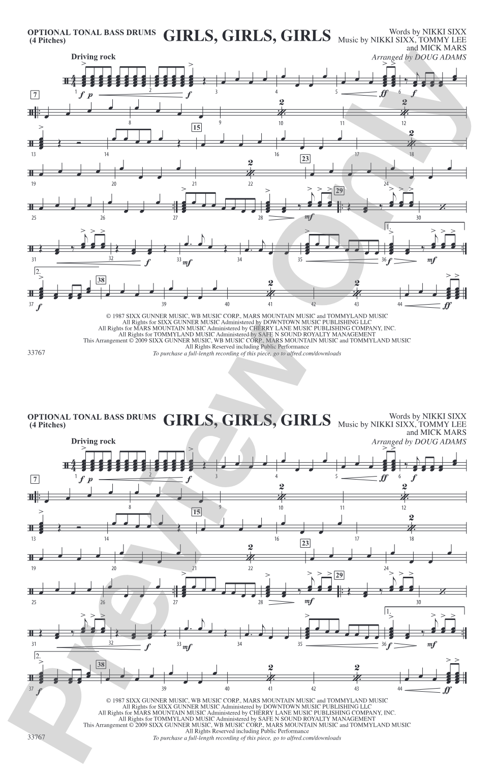 Girls, Girls, Girls: Tonal Bass Drum