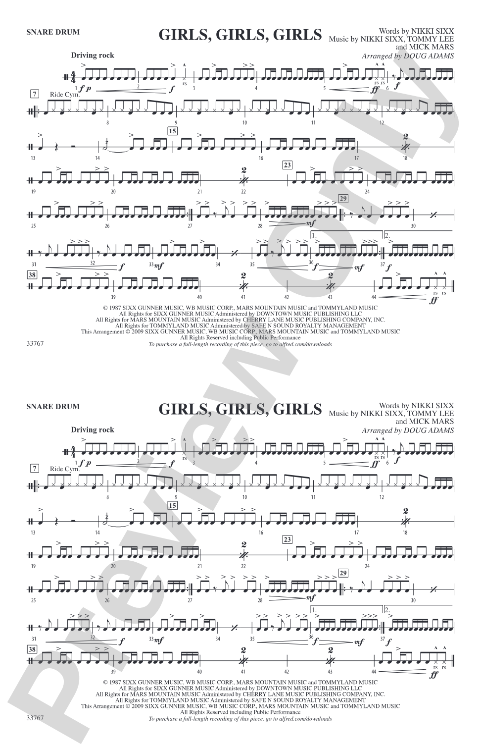 Girls, Girls, Girls: Snare Drum