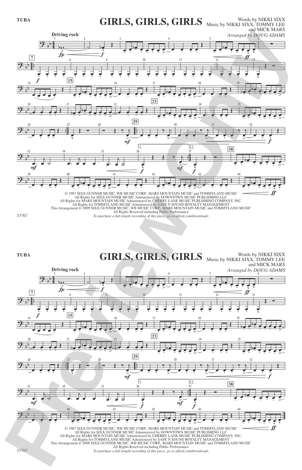 Girls, Girls, Girls: Tuba