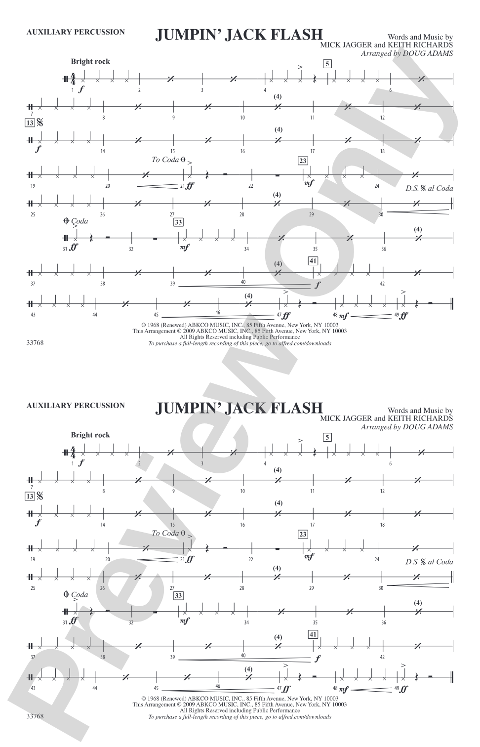 Jumpin' Jack Flash: Auxiliary Percussion