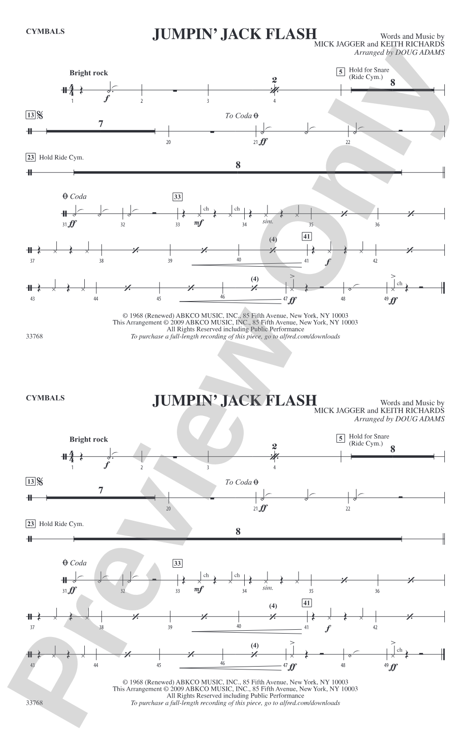 Jumpin' Jack Flash: Cymbals