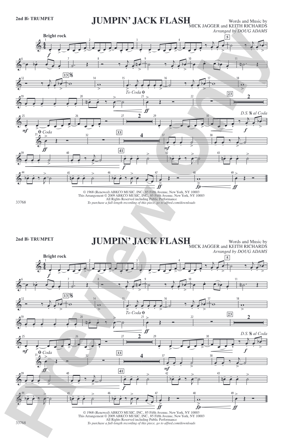 Jumpin' Jack Flash: 2nd B-flat Trumpet