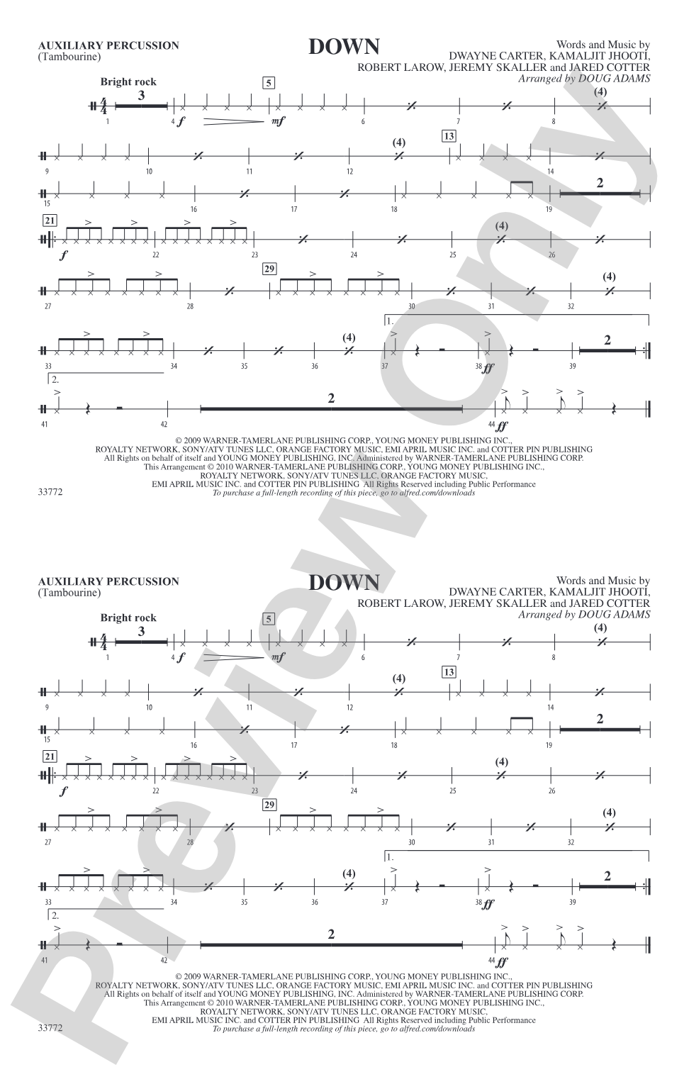 Down: Auxiliary Percussion