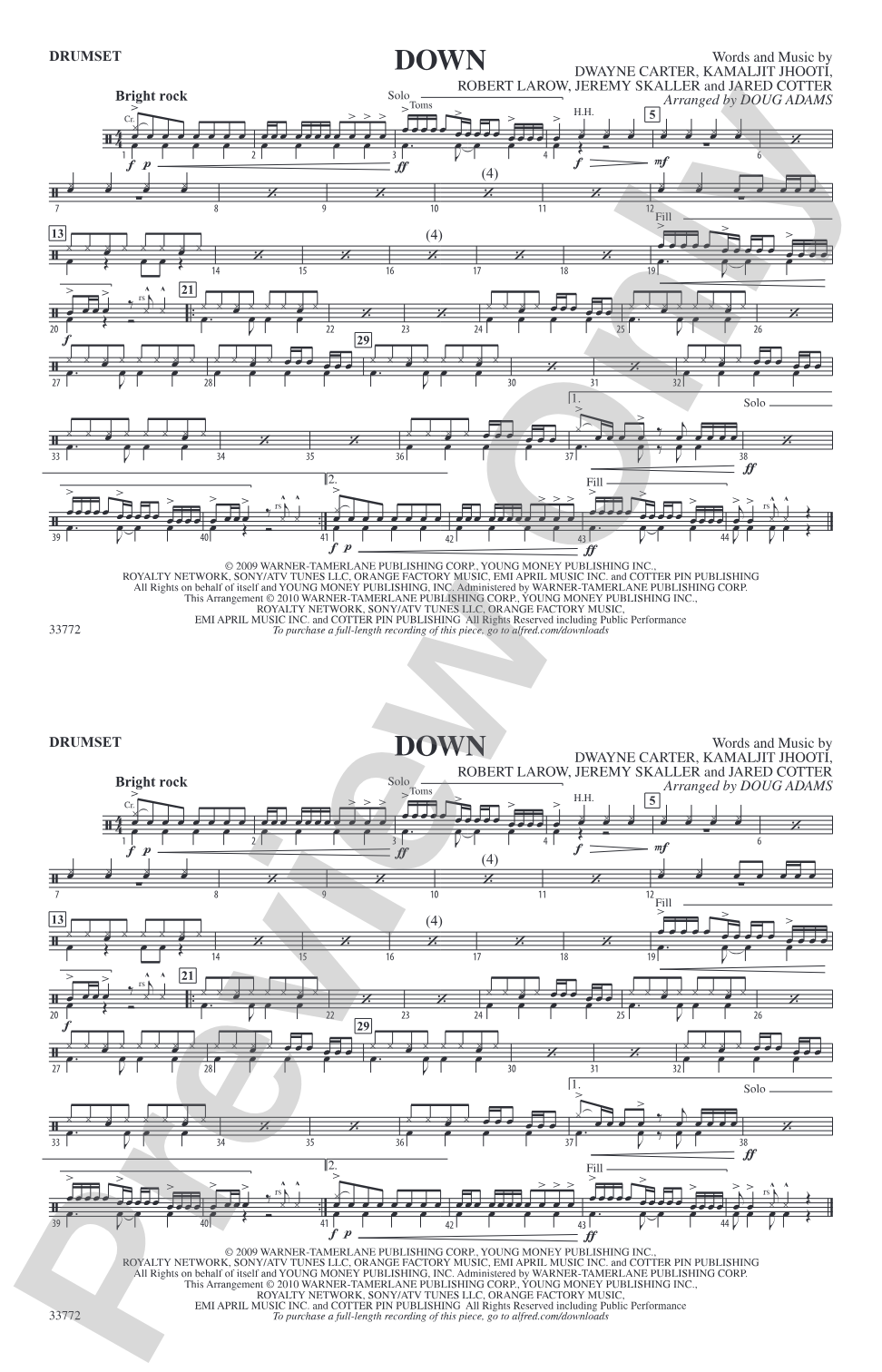 Down: Drumset