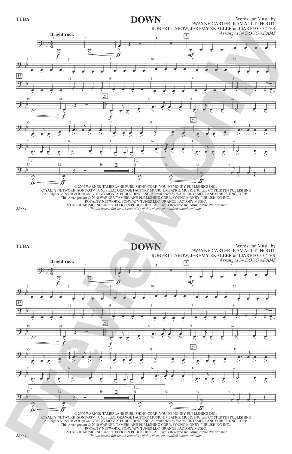 Down: Tuba