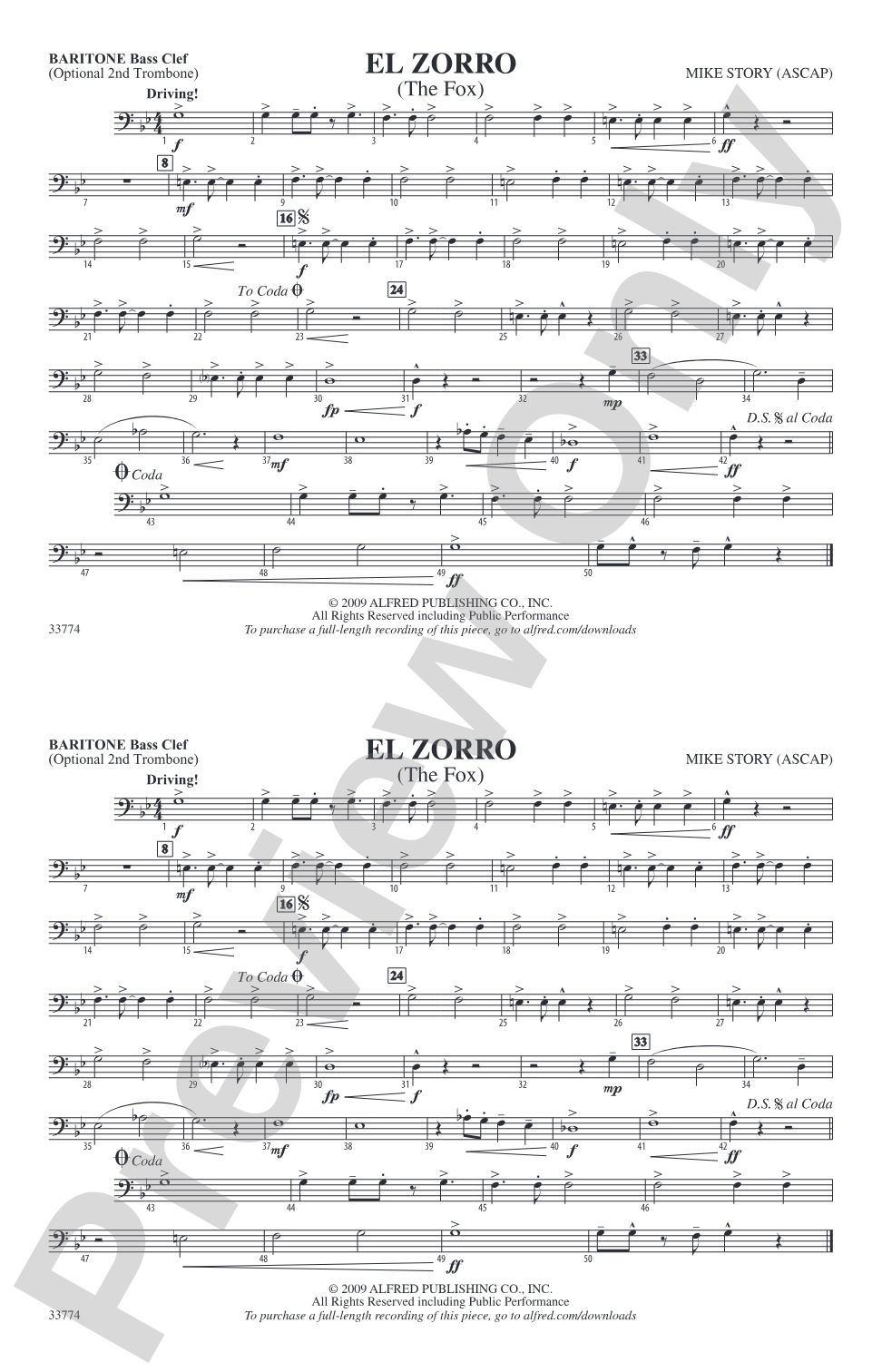 El Zorro: Baritone B.C.