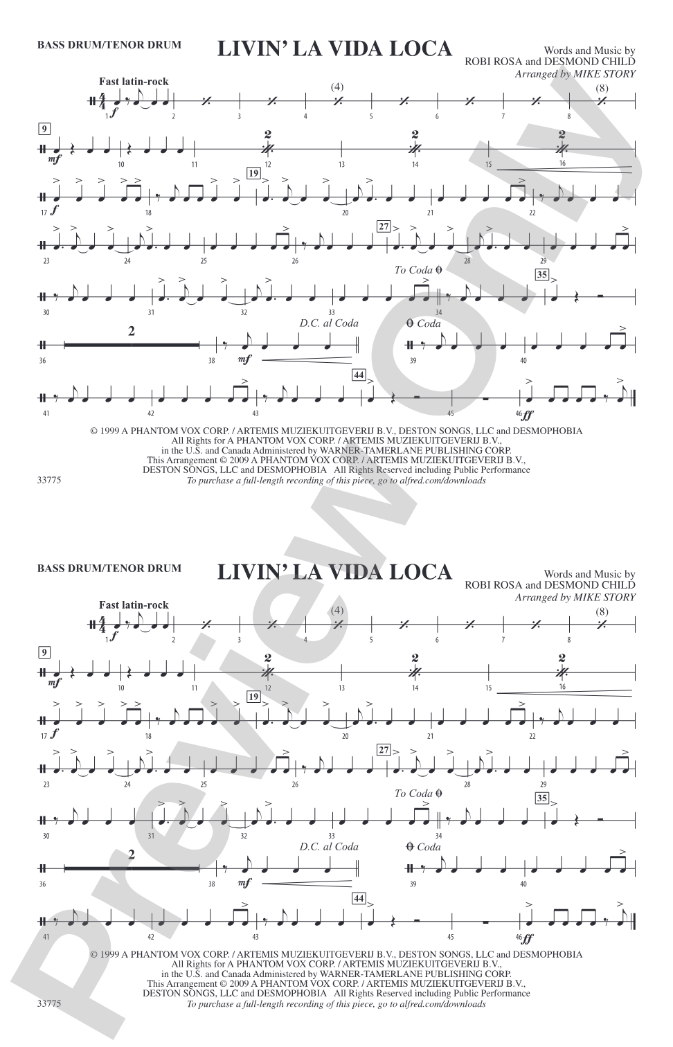Livin' la Vida Loca: Bass Drum/Tenor Drum