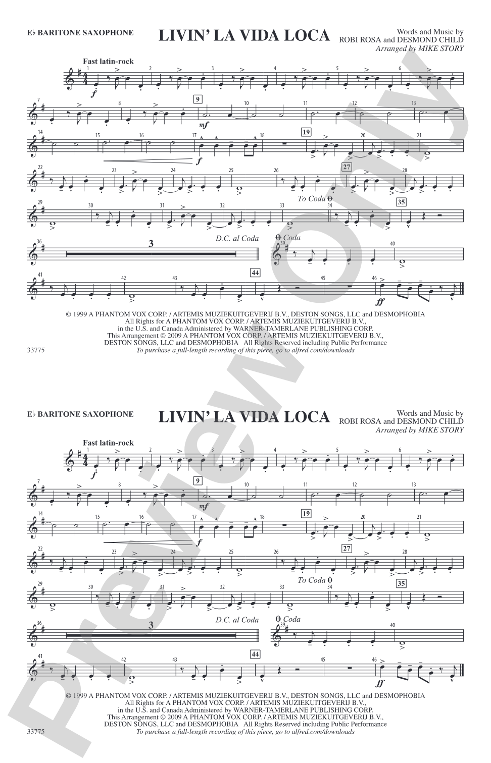 Livin' la Vida Loca: E-flat Baritone Saxophone