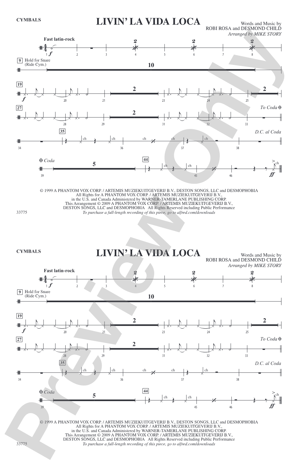 Livin' la Vida Loca: Cymbals