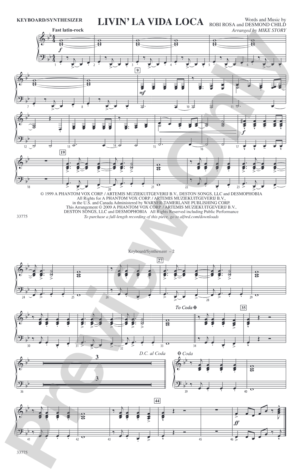 Livin' la Vida Loca: Keyboard/Synthesizer
