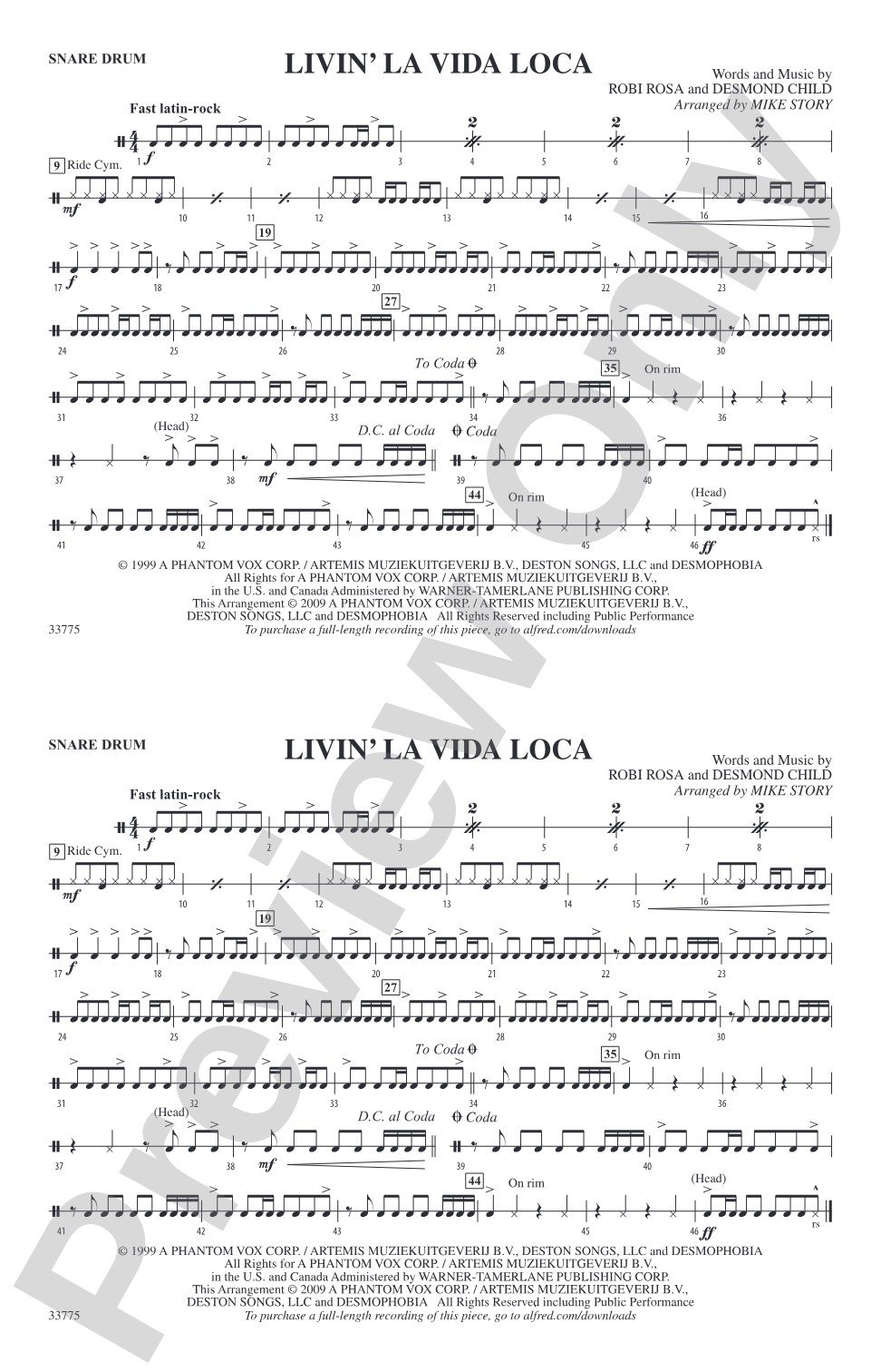 Livin' la Vida Loca: Snare Drum