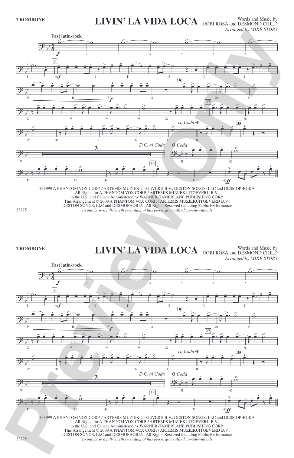 Livin' la Vida Loca: 1st Trombone