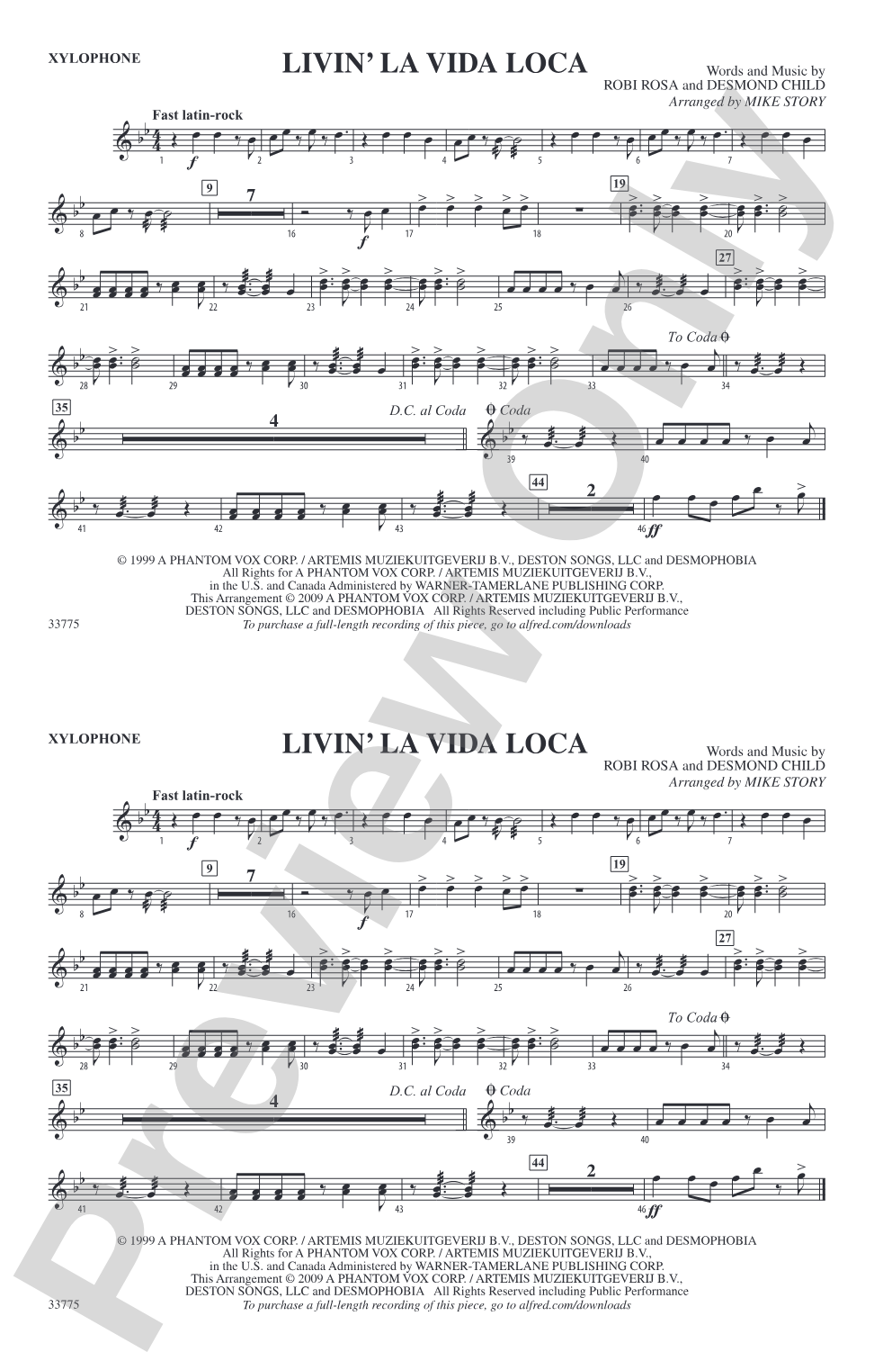 Livin' la Vida Loca: Xylophone