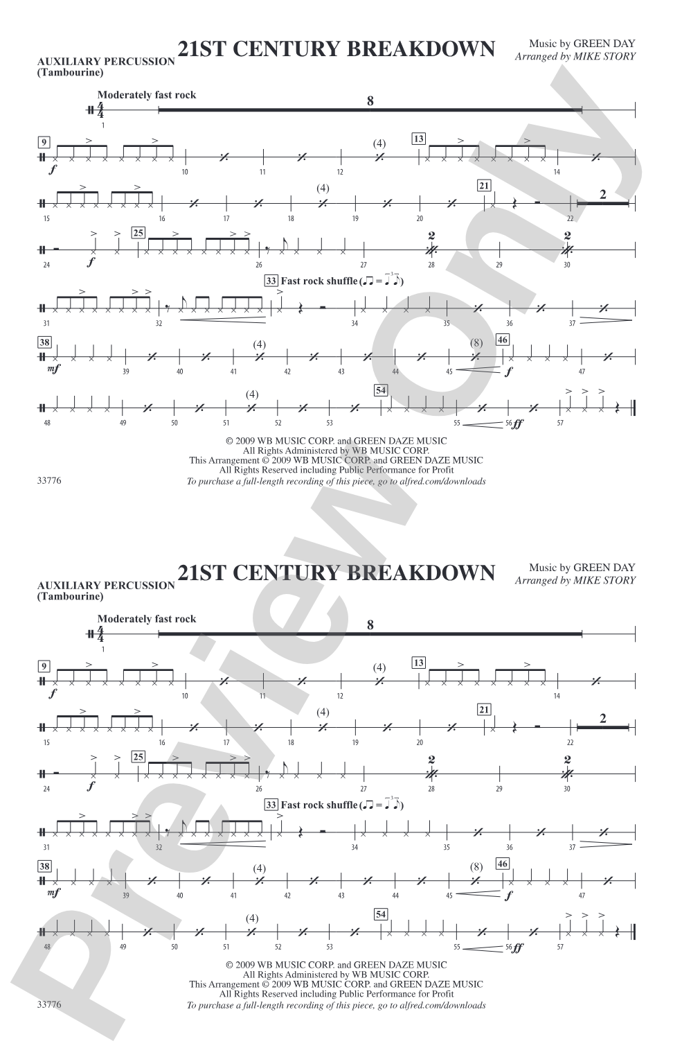 21st Century Breakdown: Auxiliary Percussion