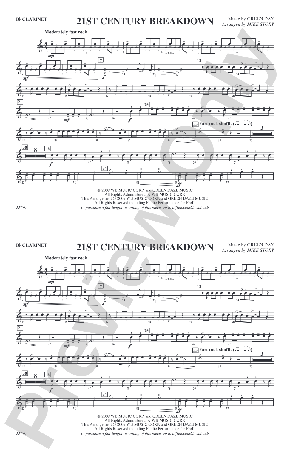 21st Century Breakdown: 1st B-flat Clarinet