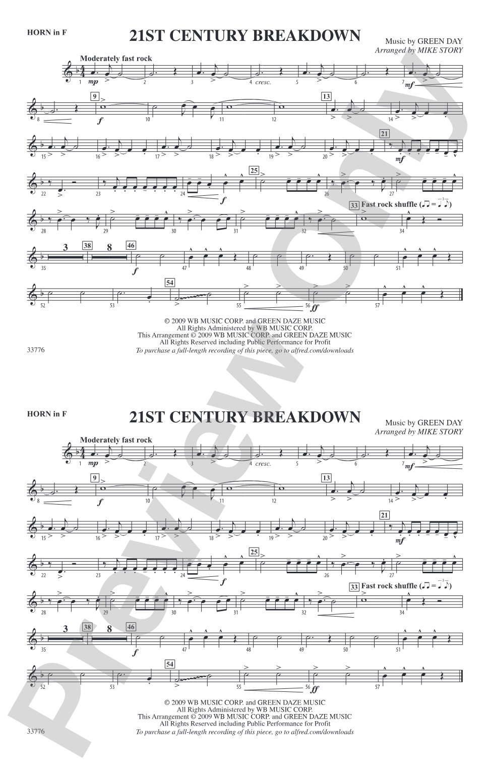 21st Century Breakdown: 1st F Horn
