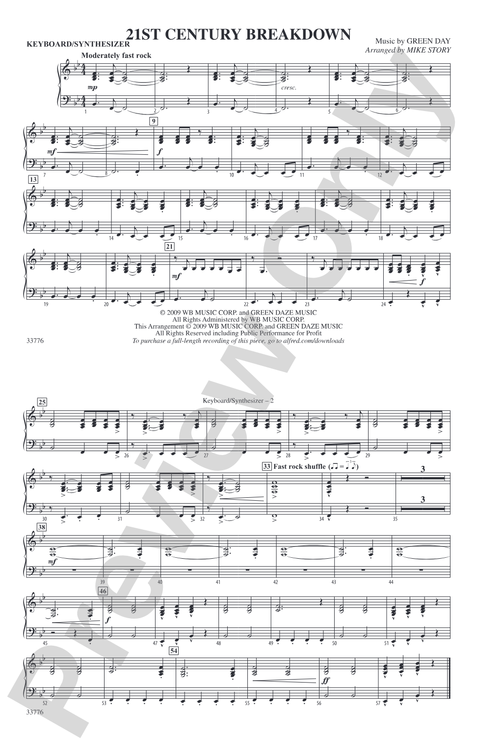21st Century Breakdown: Keyboard/Synthesizer