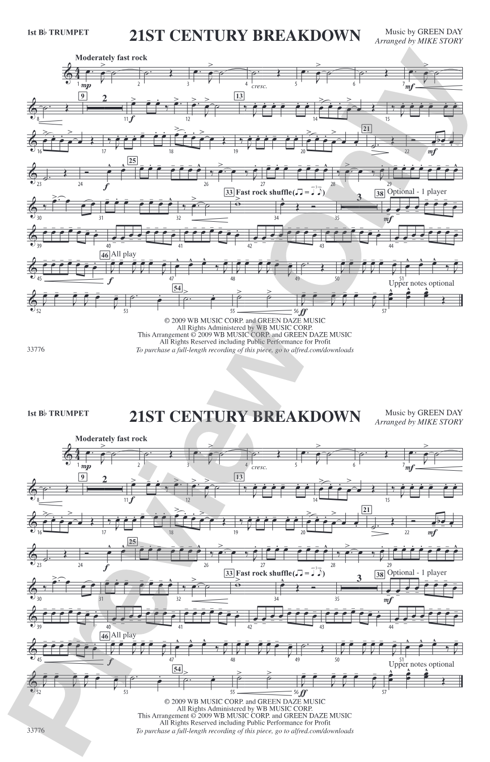 21st Century Breakdown: 1st B-flat Trumpet