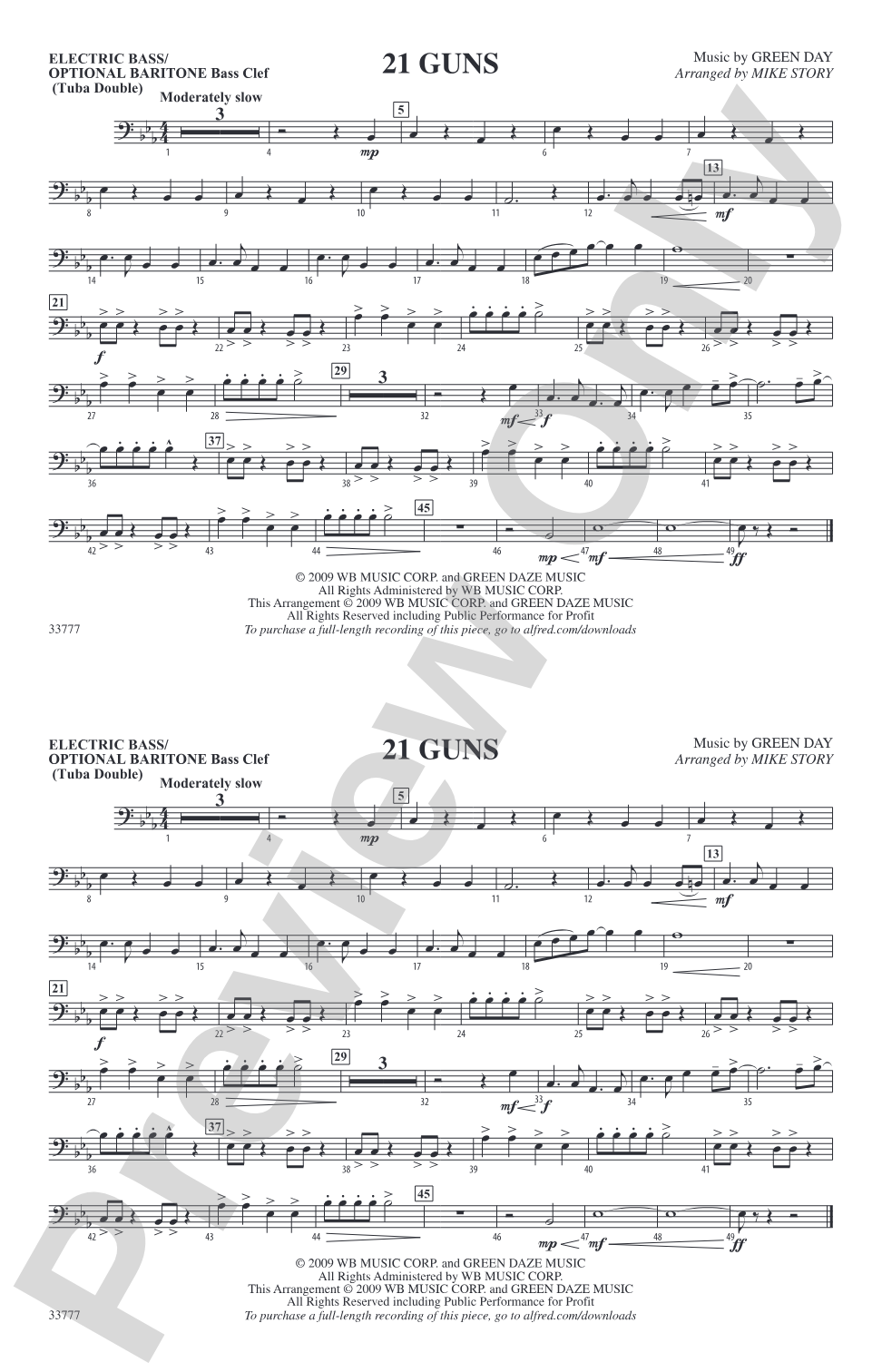 21 Guns: Electric Bass