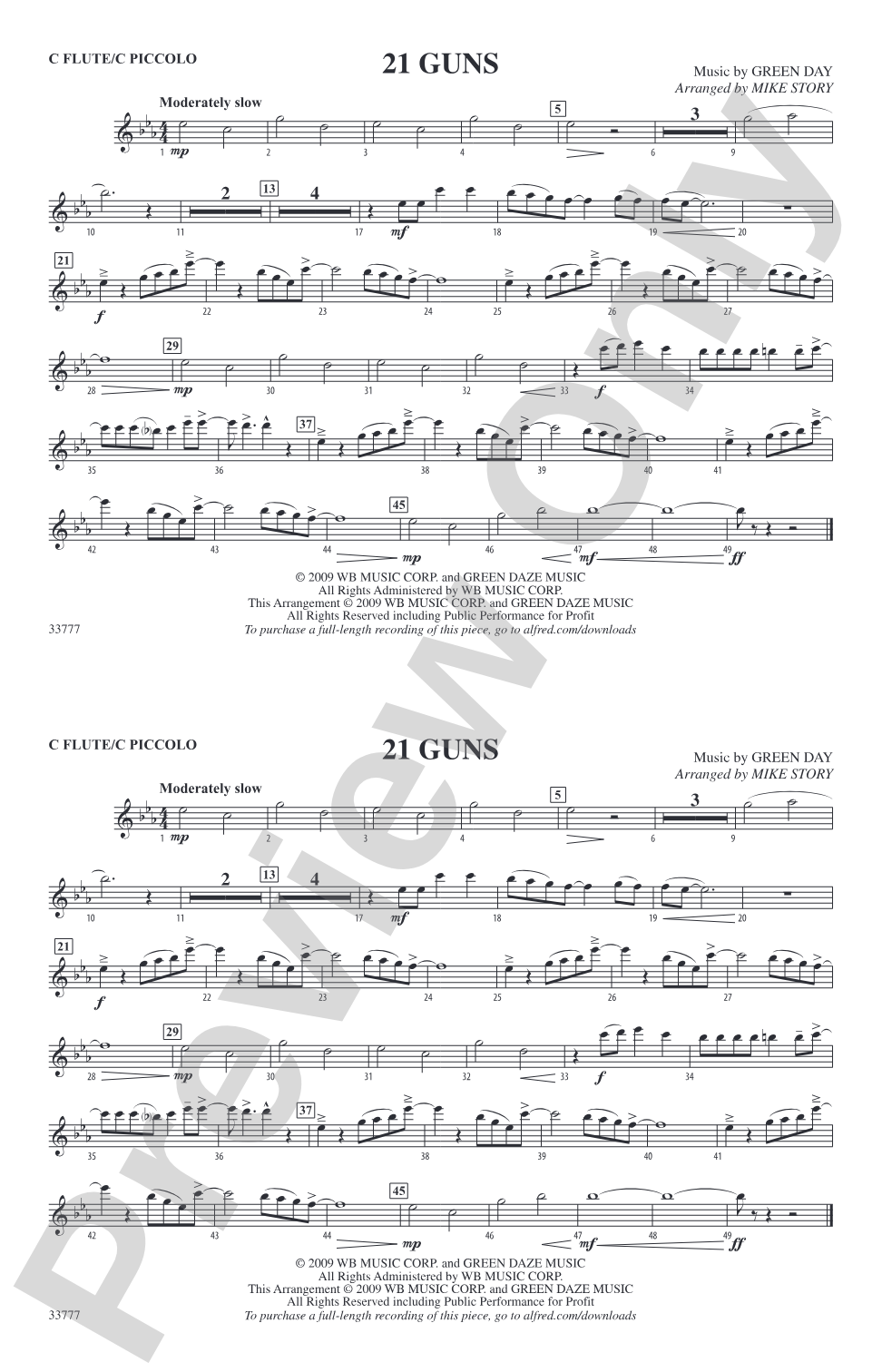 21 Guns: Flute