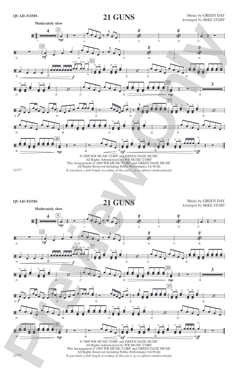 21 Guns: Quad-Toms