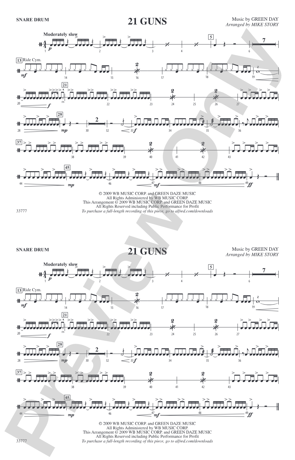 21 Guns: Snare Drum
