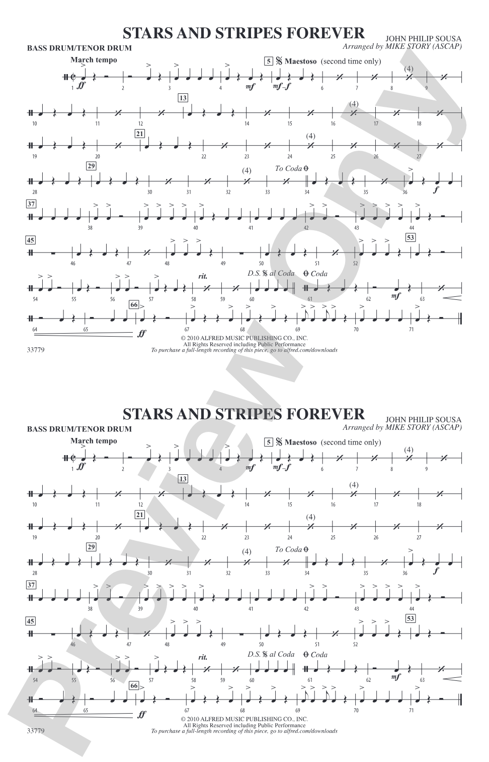 Stars and Stripes Forever: Bass Drum/Tenor Drum